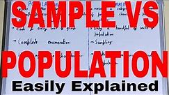 Population vs Sample|Difference between population and sample|Population and sample difference
