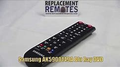 SAMSUNG AK5900149A Blu-Ray DVD Player Remote - www.ReplacementRemotes.com