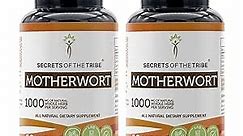 Secrets of the Tribe Motherwort Capsules 1000 mg Motherwort (Leonurus Cardiaca) Dried Herb, Cardiovascular Support Supplement (2x60 Capsules)