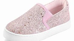 Bocca Kid's Slip on Sneakers Pink Girls Canvas Walking Shoes Size 13