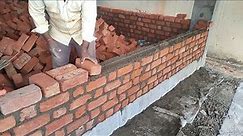 How To Build A Red Brick Wall//9 Inch Brick Wall//Construction 4U