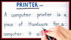 What is Printer | Definition of Printer | Short note on Printer | Types of Printer