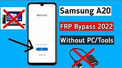 Samsung A20 Frp Bypass without pc |Samsung a20 remove google lock 2022 | Samsung a20 reset frp lock