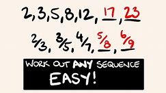 EASY WAY to work out Sequences - Maths Tips and tricks