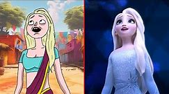 Frozen 2 Elsa Funny Drawing Meme | Try Not to Laugh 😂