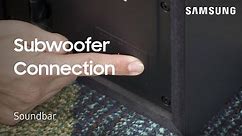 How to manually connect the subwoofer to your 2018 Soundbar | Samsung US
