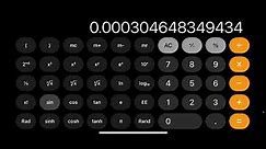 Inverse tan on iPhone calculator