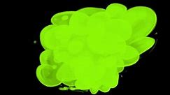 Animation of green gas on a black screen. Foul odor concept. Cartoon fart effect in 4k with alpha channel.