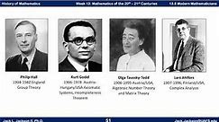 Math History 13.8 More Mathematicians of the 20th and 21st Centuries