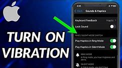 How To Turn On Vibration On iPhone