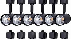 mirrea 12 Pack LED Track Lighting Heads Compatible with Single Circuit H Type Rail Ceiling Spotlight for Accent Task Wall Art Exhibition Lighting 6.5W 3000K Warm White 24° Black Painted