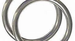 4" Metal O-Ring, 2 Pack 304 Seamless Welding Stainless Steel Rings Heavy Duty Smooth Solid Multi-Purpose Big Ring for for Crafts, 10mm x 80mm