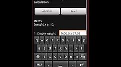 Weight and Balance Calculation on Phone E6B