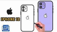 How To Draw iPhone 12 | Drawing Apple Phone Step By Step