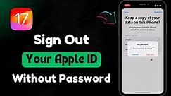 How To Sign Out Apple ID Without Password / Remove Apple ID Without Password / iPhone - iPad iOS 17