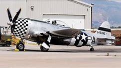 Rare P-47 Thunderbolt engine startup, run up, taxi, low pass at Colorado Springs KCOS WW2