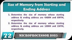 Size of Memory from Starting and Ending Address
