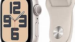 Apple Watch SE (2nd Gen) [GPS 40mm] Smartwatch with Starlight Aluminum Case with Starlight Sport Band M/L. Fitness & Sleep Tracker, Crash Detection, Heart Rate Monitor
