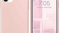 IceSword iPhone 11 Case Pink Sand, Thin Liquid Silicone Case, Soft Silk Microfiber Cloth, Matte Pure Cute Pink, Gel Rubber Full Body, Cool Protective Shockproof Cover 6.1" iP11 - Pink Sand