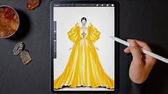 Procreate Digital Fashion illustration tutorial: Mirror drawing on iPad Pro