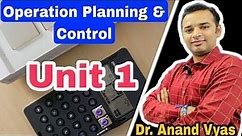 Meaning and Functions of Operations Planning | Operation planning and Control | Unit 1 | MBA