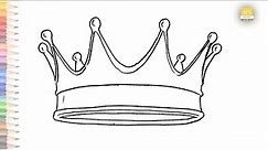 Queen crown drawing easy | How to draw A Crown step by step | Outline drawings | Art JanaG