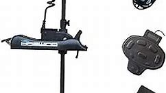 AQUOS Haswing Black Cayman 24V 80LBS 60inch Bow Mount Trolling Motor with Remote Control, Foot Control and Quick Release Bracket for Bass Fishing Boats Freshwater and Saltwater Use