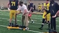 Coach Harbaugh getting that work in... - Hail to Michigan