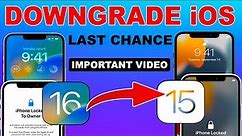(IMPORTANT VIDEO) How to Downgrade iOS 16 to 15 ?🔥😍 (LAST CHANCE) | Downgrade iPhone/iPad iOS 16-15