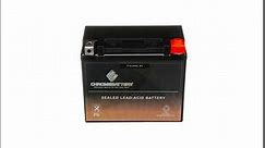 Rechargeable YTX20HL-BS AGM Battery - Replaces CTX20HL-BS, ETX20L, 20L-BS - Motorcycle