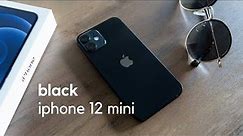 iphone 12 mini black unboxing (2021) minimalist setup