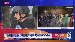 CHP Officer Alec Pereyda speaks to KTLA about UCLA pro-Palestinian encampment dispersal
