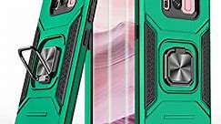 AYMECL for Samsung Galaxy S8 Case,Galaxy s8 Phone case with 3D Curved HD Screen Protector[2 Pack], Military Grade Double Shockproof with Kickstand Case for Samsung S8-Dark Green