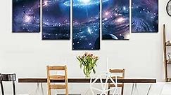 5 Panel Wall Art Blue Colorful Space Nebula Abstract Colorful Universe Background Painting Pictures Print On Canvas Abstract The Picture For Home Modern Decoration piece (colorful universe-01,