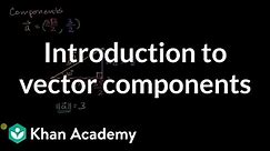 Introduction to vector components | Vectors | Precalculus | Khan Academy
