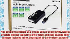 Plugable USB 3.0 to VGA / DVI / HDMI Video Graphics Adapter Card for Multiple Monitors up to