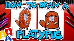 How To Draw A Cute Cartoon Platypus