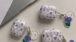 Purple flower airpod case