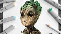 Drawing Baby Groot - Guardians of the Galaxy Vol. 2