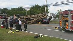 Driver seriously hurt in crash with lumber truck in Portsmouth, RI