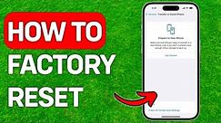 NEW! How To Factory Reset iPhone No Password 2024
