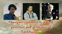 Chanyeol's moment is jealous, possessive and protective of Baekhyun 💚