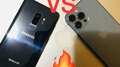 iPhone 13 Pro Max vs S9 Plus de Samsung 1:50 empiezan las comparativas