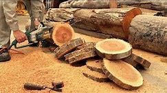 Professional And Creative Woodworking // Create A Unique Table From Wood Slices Of Large Tree Trunks