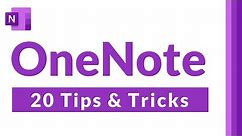 Top 20 Microsoft OneNote Tips and Tricks | How to use OneNote effectively & be more organized