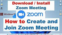 Download and install Zoom Joining and creating meeting on windows 11