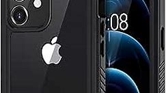 Lanhiem iPhone 12 Case, Waterproof Dustproof Shockproof Case with Built-in Screen Protector [Not for iPhone 12 Pro], Full Body Underwater Protective Cover for iPhone 12 6.1 inch -Black