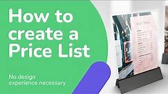 How to create a Price List. Easy and Free!