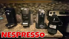 Overview and Demo of 4 Different Nespresso Coffee Machines - Breville - Delonghi - Virtuo - Inissia