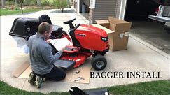 Simplicity Regent bagger install and review and test mow of grass catcher on a Simplicity mower.